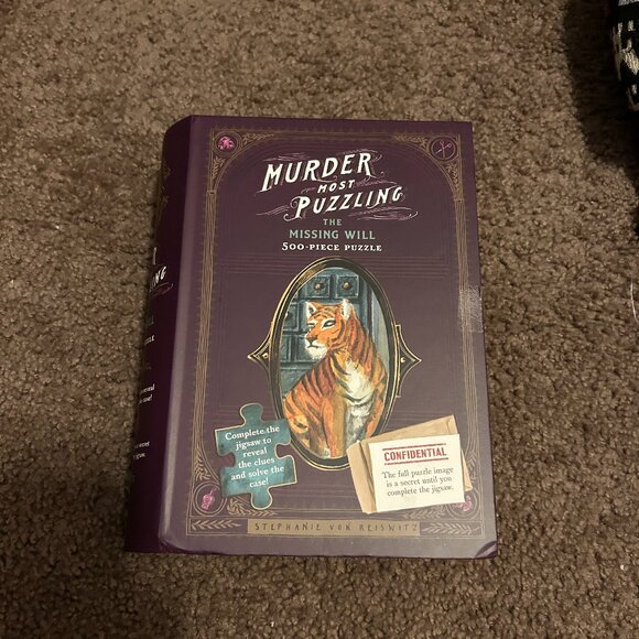 Murder Most Puzzling The Missing Will 500-Piece Puzzle book style NEW - Picture 1 of 2